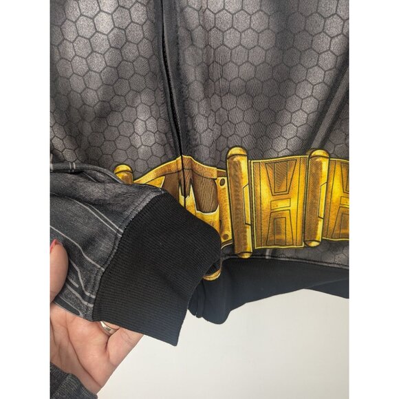 DC Comics Batman Hoodie Men Size M Full Zip Masked Cosplay Dark Knight Hero Body - Picture 10 of 12